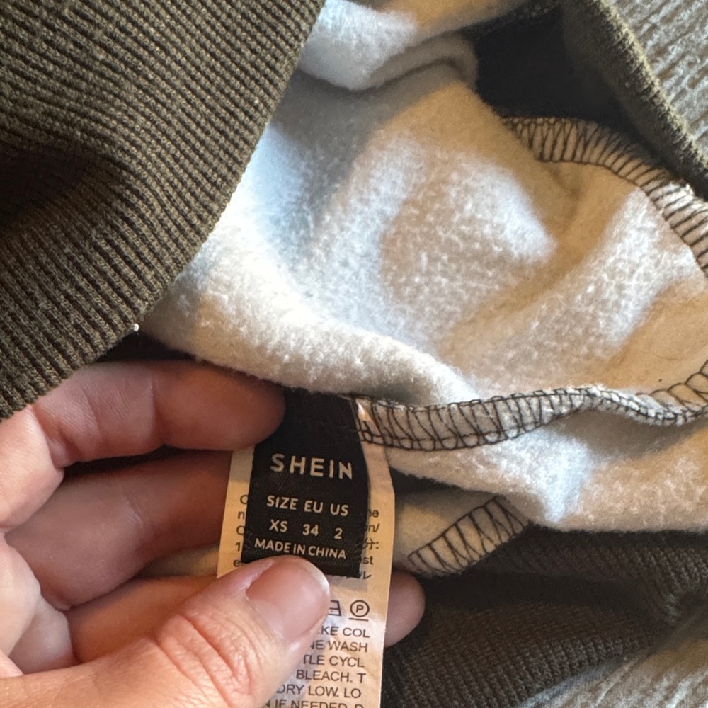 SHEIN Khaki Ribbed Knit Top